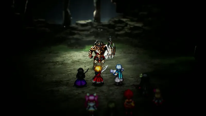 Party meeting a character in the official launch trailer