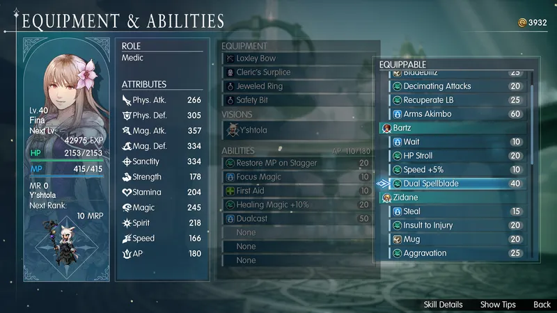 Equipment and abilities screen from the Steam screenshot gallery